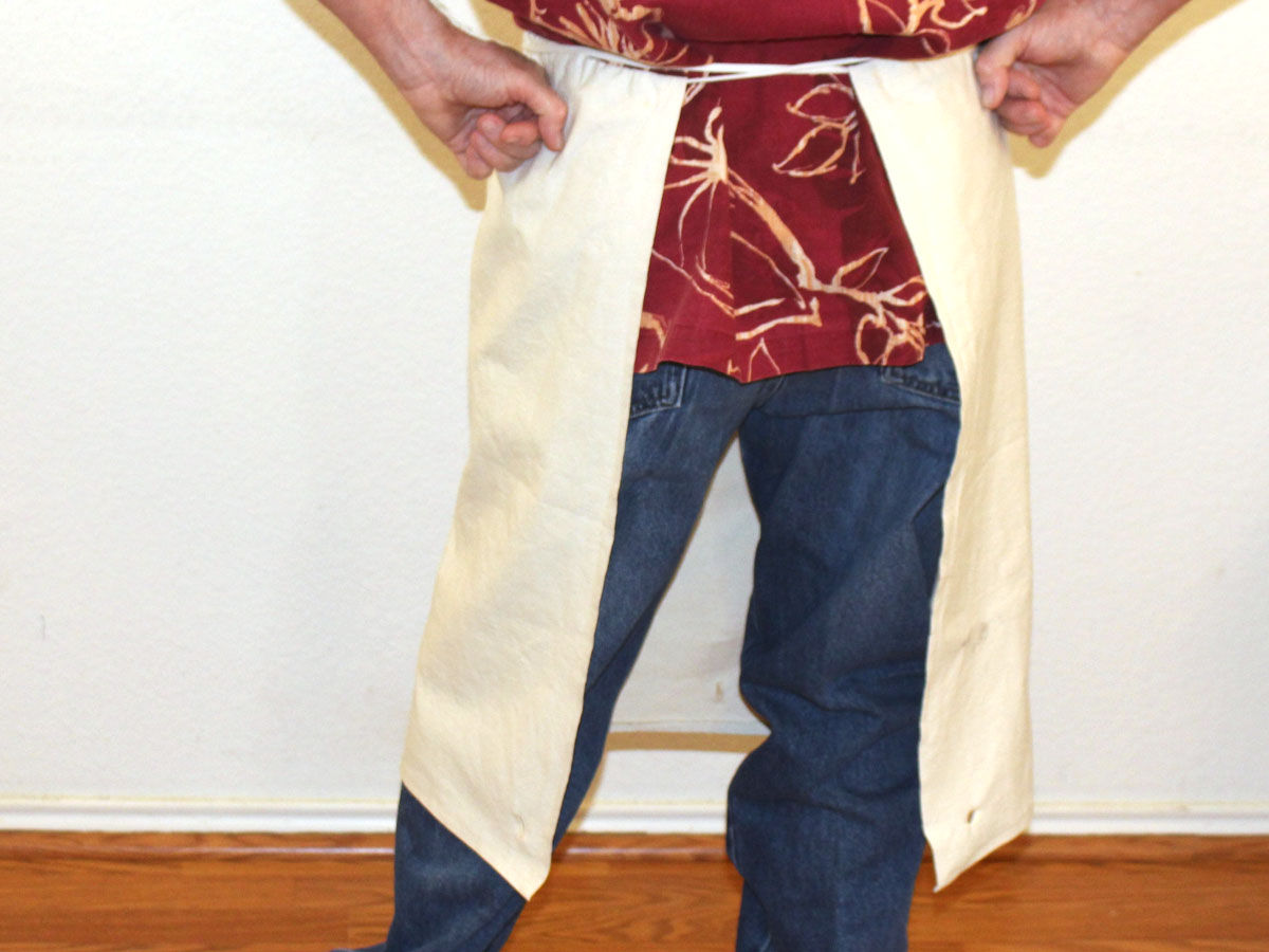 Blue Half Gathering Apron back Blue Half Gathering Apron back