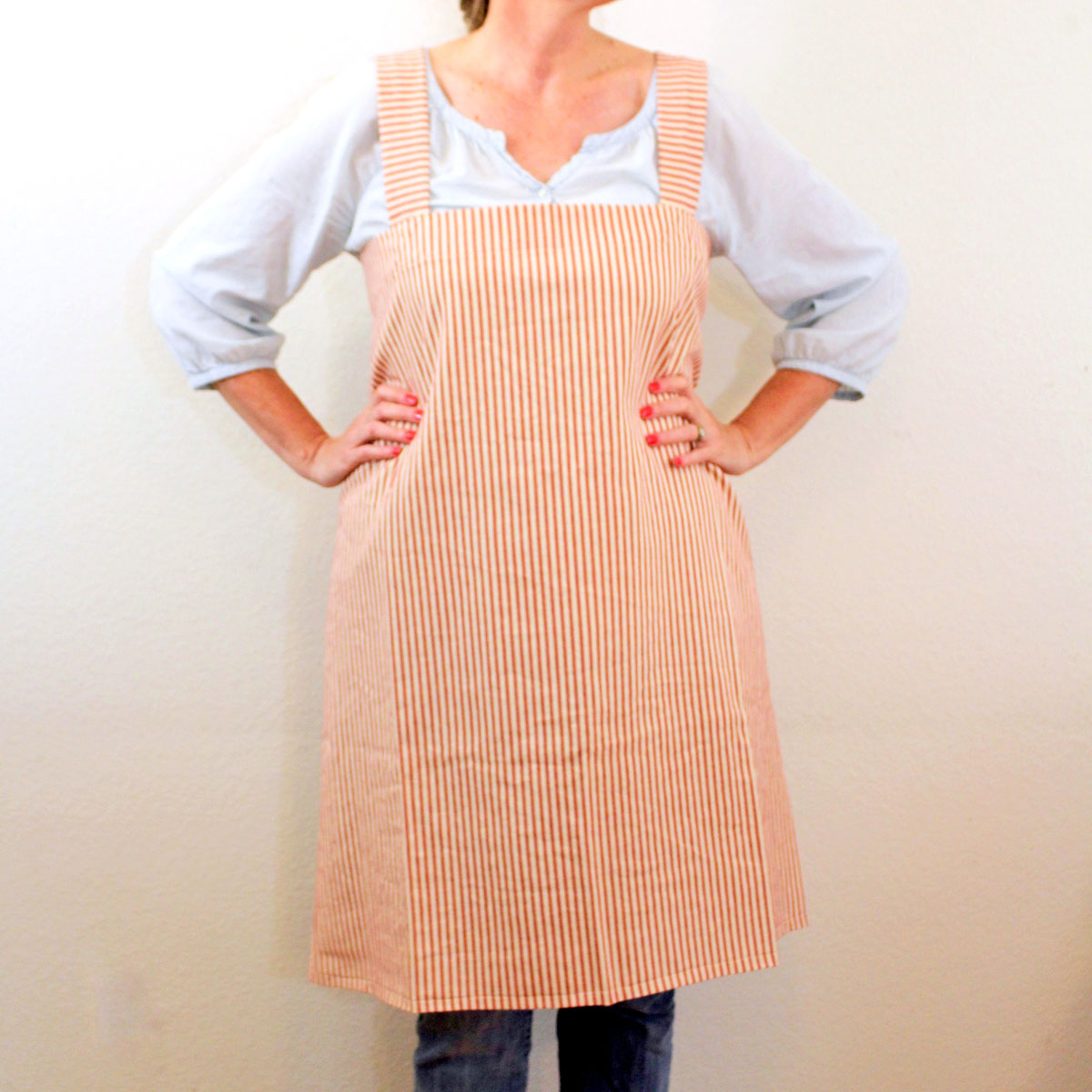 Red Pinafore Apron no pocket Red Pinafore Apron no pocket