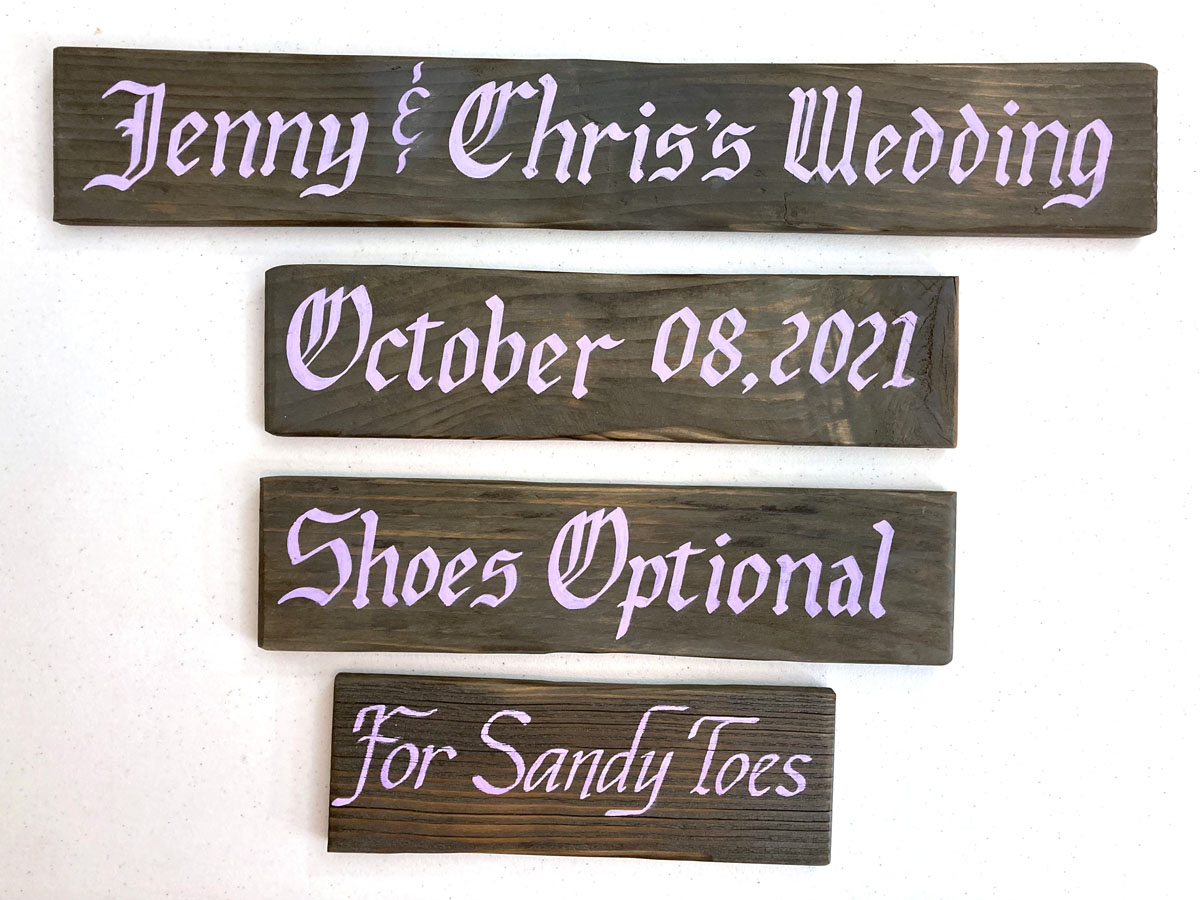 Rustic stained Old English