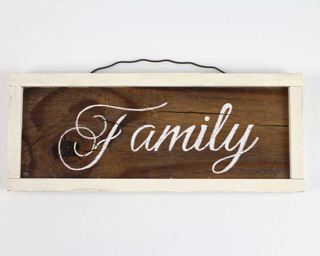 Family plain white frame