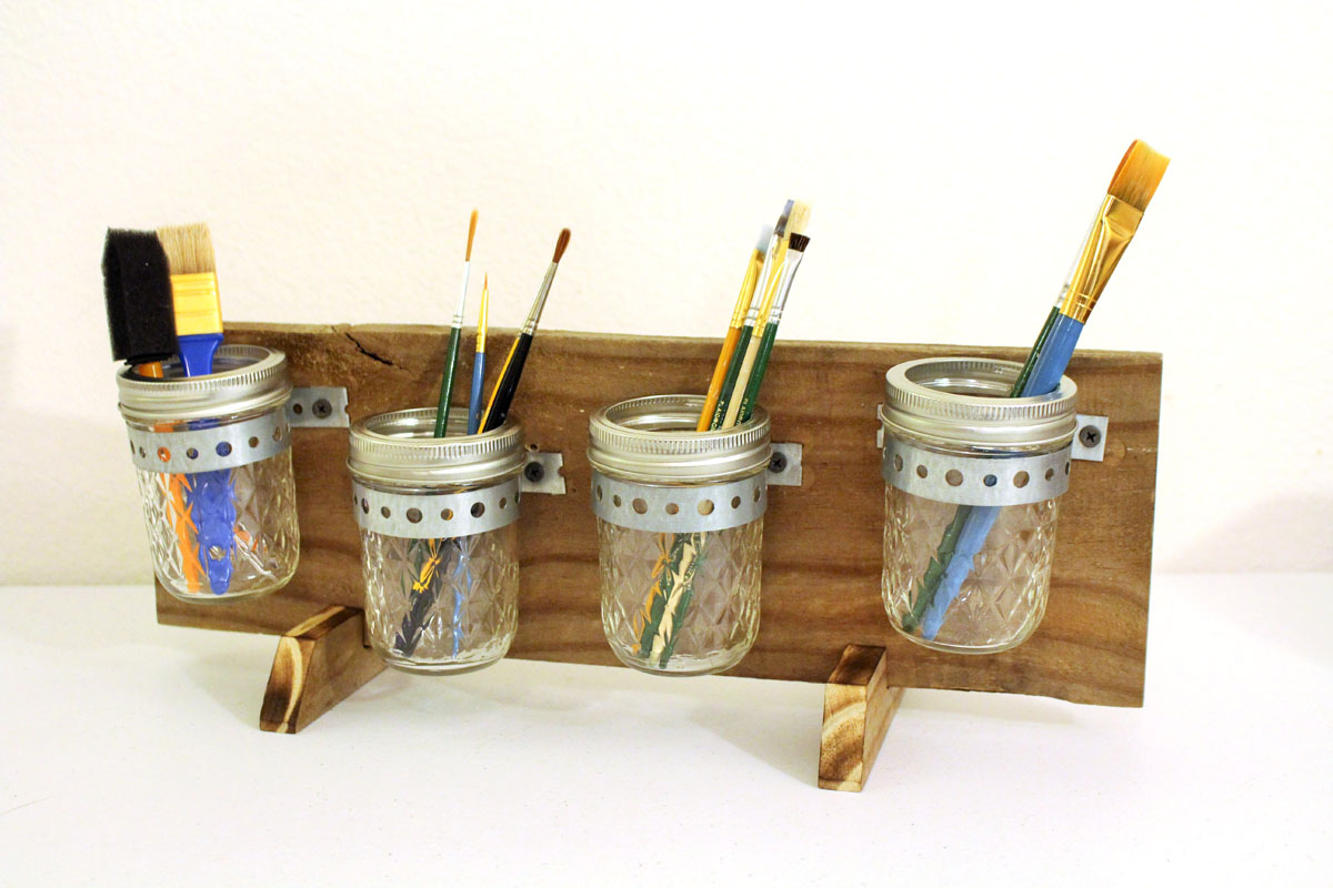 Horizontal Mason Jar Organizer Art