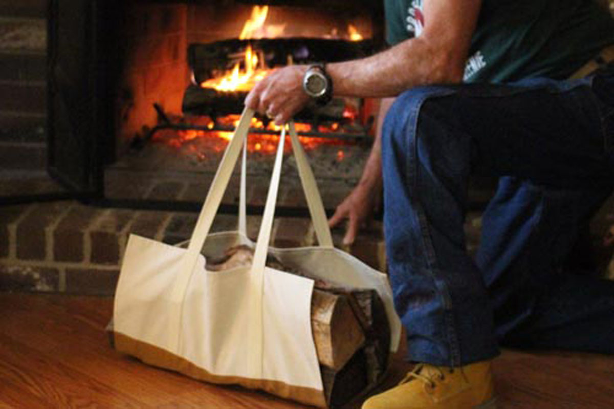 Log Carrier – in front of fire Log Carrier – in front of fire