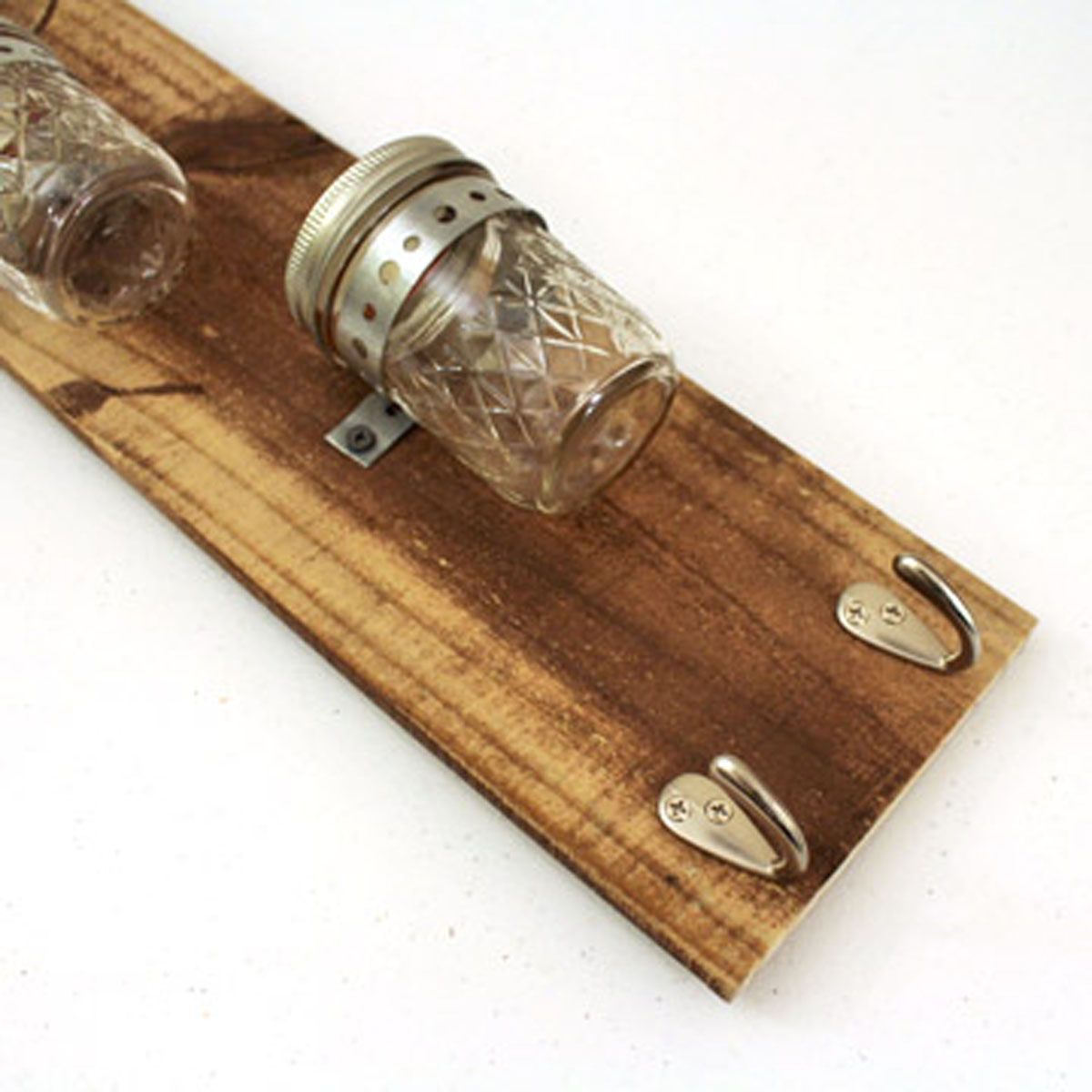 Vertical Mason Jar Organizer hooks