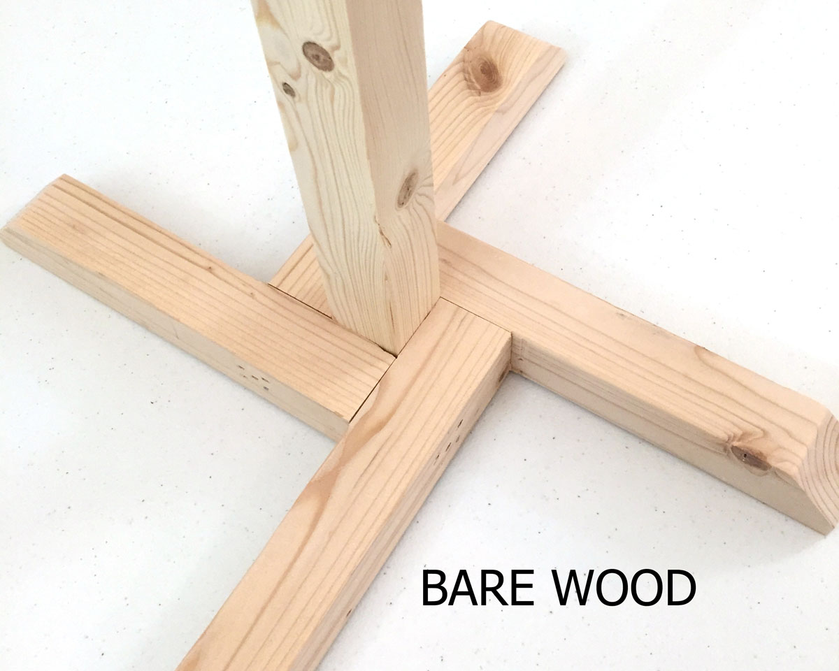 bare wood post and base bare wood post and base