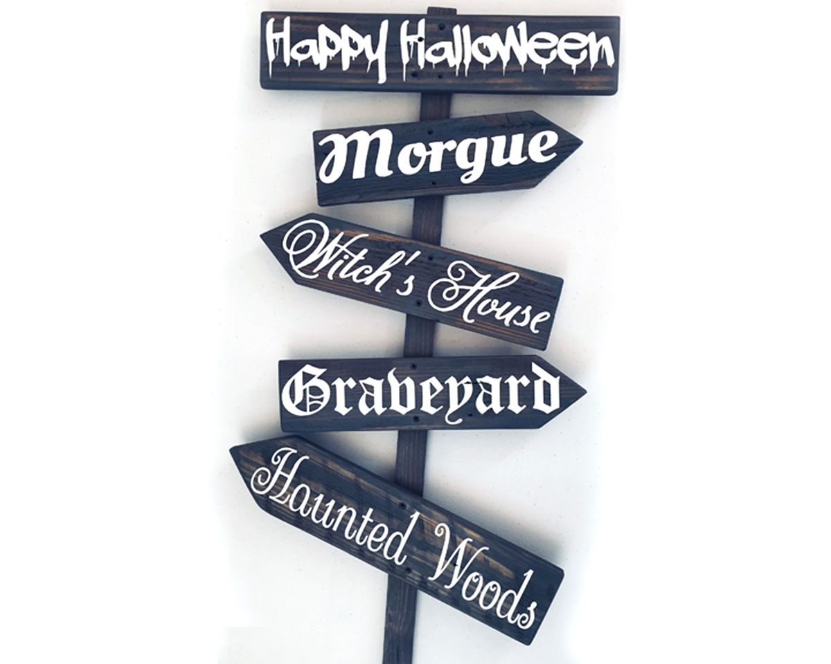halloween sign post – angled signs